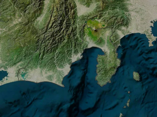 Shizuoka Prefectuur Van Japan Satellietkaart Met Lage Resolutie — Stockfoto