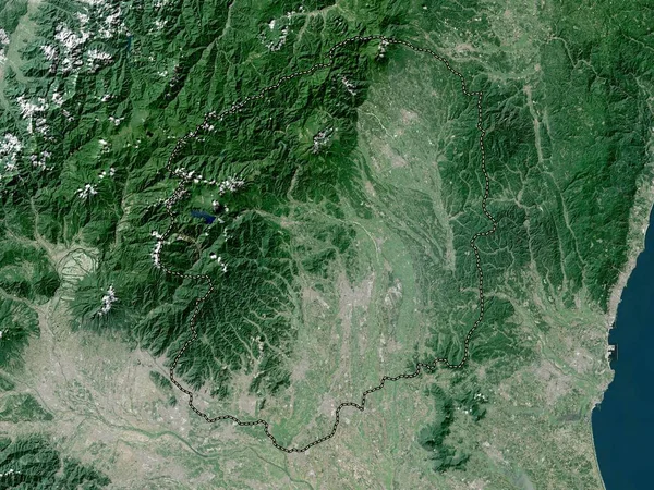 日本の栃木県 低解像度衛星地図 — ストック写真