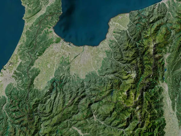 Toyama Prefekturen Japan Högupplöst Satellitkarta — Stockfoto