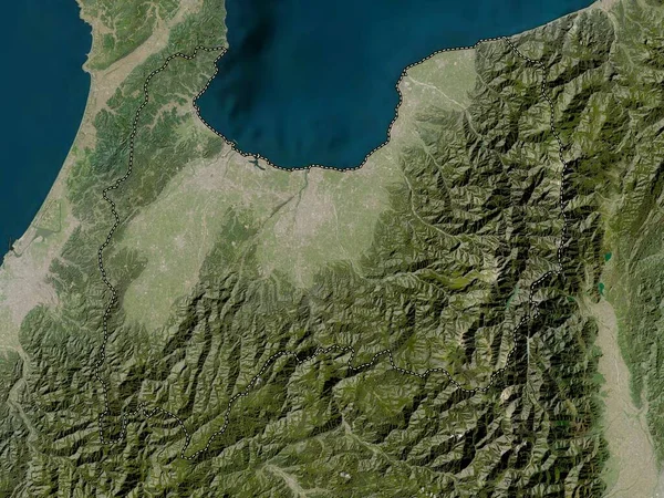 Toyama Prefekturen Japan Lågupplöst Satellitkarta — Stockfoto
