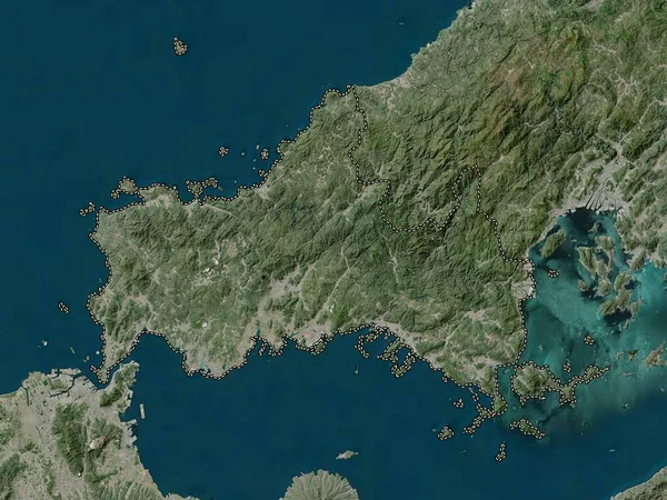 Yamaguchi Japán Prefektúrája Nagyfelbontású Műholdas Térkép — Stock Fotó