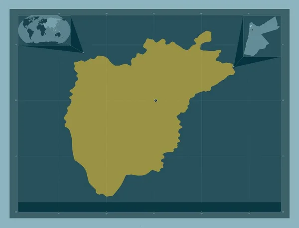 Ajlun Provincia Jordania Forma Color Sólido Mapas Ubicación Auxiliares Esquina — Foto de Stock