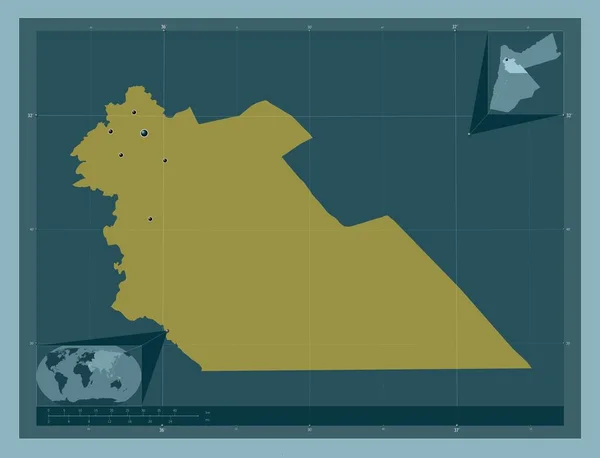 Amman Prowincja Jordania Solidny Kształt Koloru Lokalizacje Dużych Miast Regionu — Zdjęcie stockowe