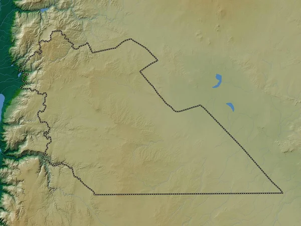 Amman Province Jordanie Carte Altitude Colorée Avec Lacs Rivières — Photo