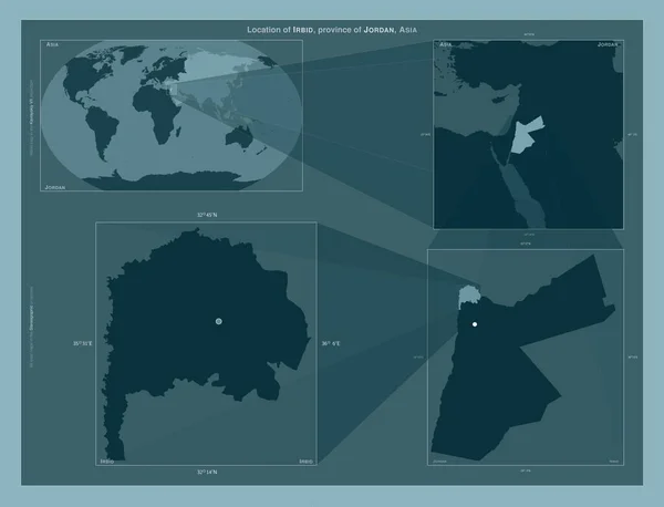 Irbid Provincia Jordania Diagrama Que Muestra Ubicación Región Mapas Gran —  Fotos de Stock