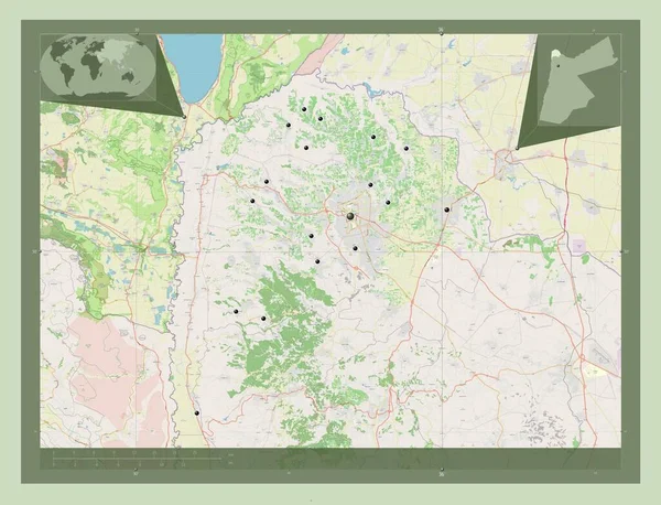 Irbid Provincia Jordania Open Street Map Ubicaciones Las Principales Ciudades —  Fotos de Stock
