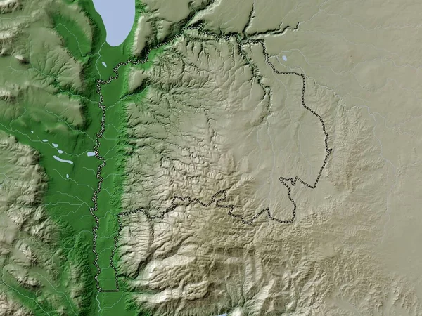 Ирбид Провинция Иордания Карта Высот Окрашенная Вики Стиле Озерами Реками — стоковое фото