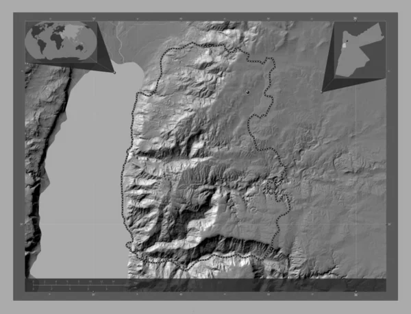 Мадаба Провінція Йорданія Білевелівська Карта Висот Озерами Річками Розташування Великих — стокове фото
