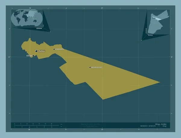 Zarqa Provincie Jordanië Stevige Kleurvorm Locaties Namen Van Grote Steden — Stockfoto