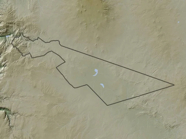 Zarqa Province Jordan Elevation Map Colored Wiki Style Lakes Rivers — Stock Photo, Image