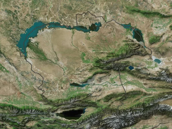 Almaty Περιφέρεια Καζακστάν Δορυφορικός Χάρτης Υψηλής Ανάλυσης — Φωτογραφία Αρχείου
