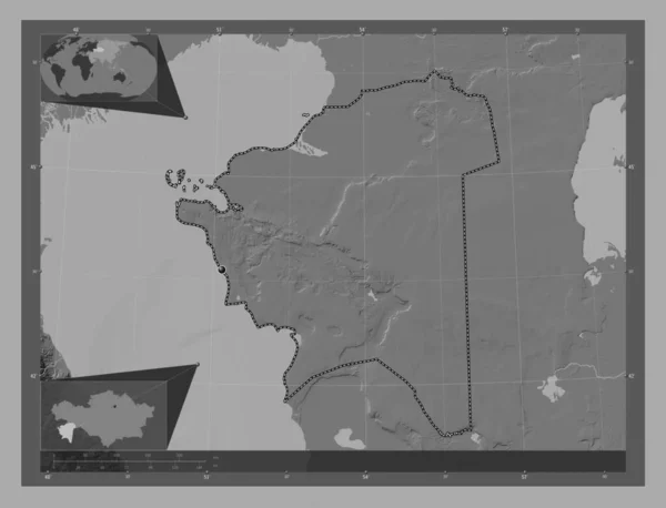 Mangghystau Oblast Kazachstánu Mapa Nadmořské Výšky Jezery Řekami Pomocné Mapy — Stock fotografie