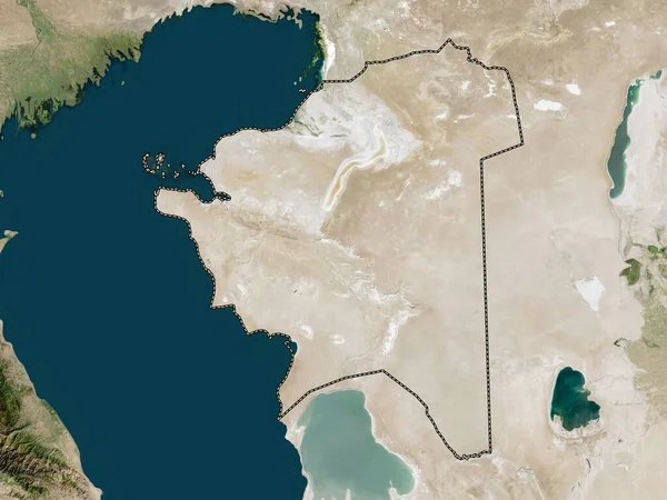 Mangghystau Región Kazajstán Mapa Satelital Baja Resolución — Foto de Stock