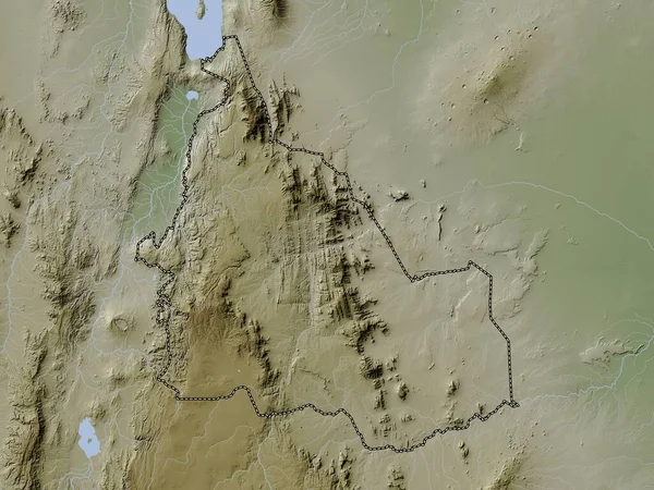 Samburu Provincie Kenia Hoogtekaart Gekleurd Wiki Stijl Met Meren Rivieren — Stockfoto