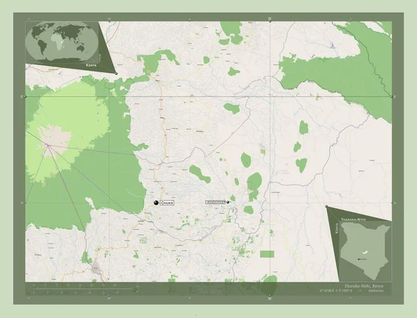 Тарака Ніті Графство Кенія Відкрита Карта Вулиць Місця Розташування Назви — стокове фото