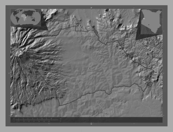 Trans Nzoia Provincie Kenia Hoogteplattegrond Met Meren Rivieren Locaties Van — Stockfoto