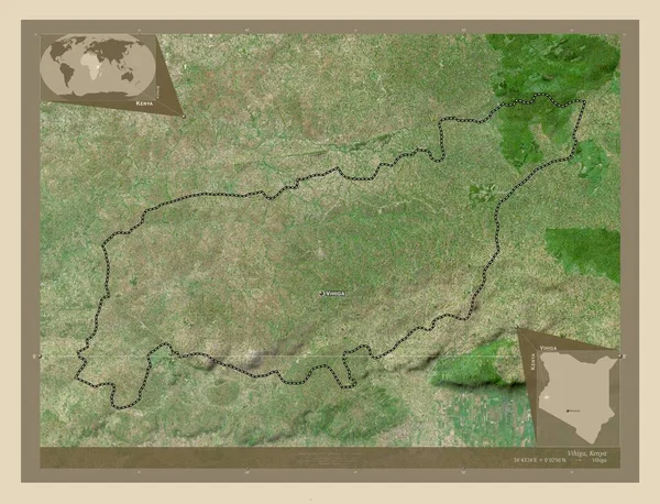 Vihiga Condado Quénia Mapa Satélite Alta Resolução Locais Nomes Das — Fotografia de Stock