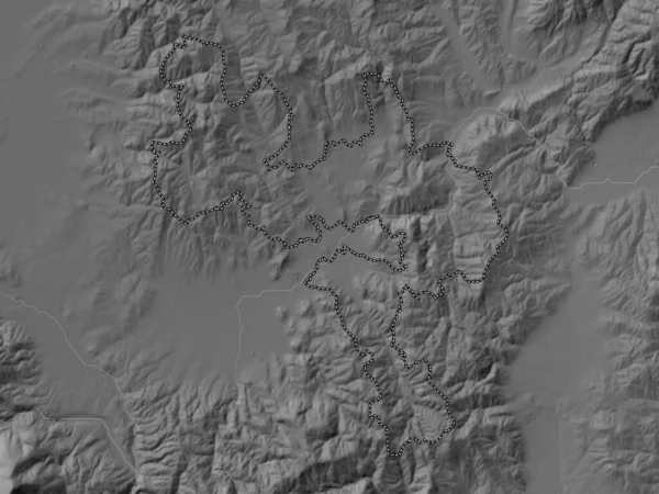 Γκιλάν Δήμος Κοσσυφοπεδίου Υψόμετρο Γκρι Χάρτη Λίμνες Και Ποτάμια — Φωτογραφία Αρχείου