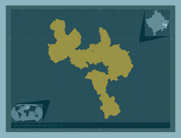 Gjilan Comune Del Kosovo Forma Tinta Unita Mappa Della Posizione — Foto Stock