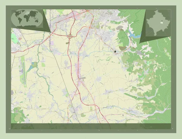 Gracanice Municipio Kosovo Open Street Map Mapas Ubicación Auxiliares Esquina —  Fotos de Stock