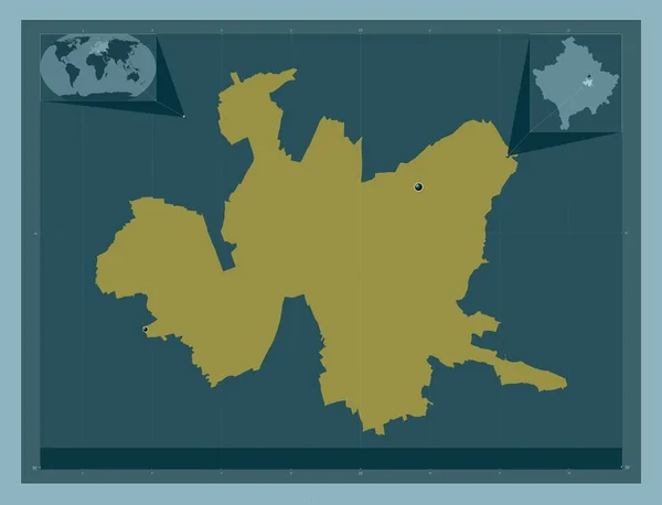 Gracanice Kosovos Kommune Solid Fargeform Plassering Største Byene Regionen Stedskart – stockfoto
