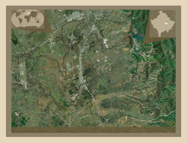 Gracanice Municipality Kosovo High Resolution Satellite Map Corner Auxiliary Location — Stock Photo, Image