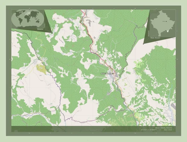 Хани Элезит Муниципалитет Косово Карта Улиц Места Названия Крупных Городов — стоковое фото