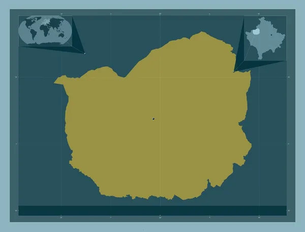 Istog Municipality Kosovo Solid Color Shape Corner Auxiliary Location Maps — Stock Photo, Image