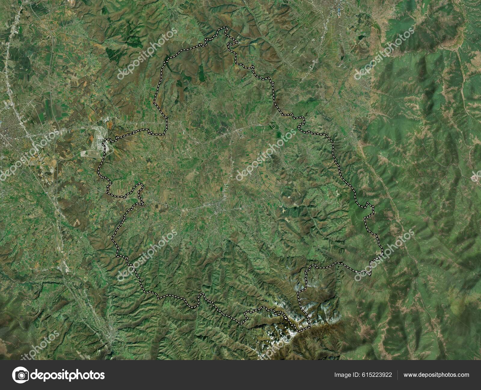 Вития Муниципалитет Косово Карта Высокого Разрешения Стоковое Фото.