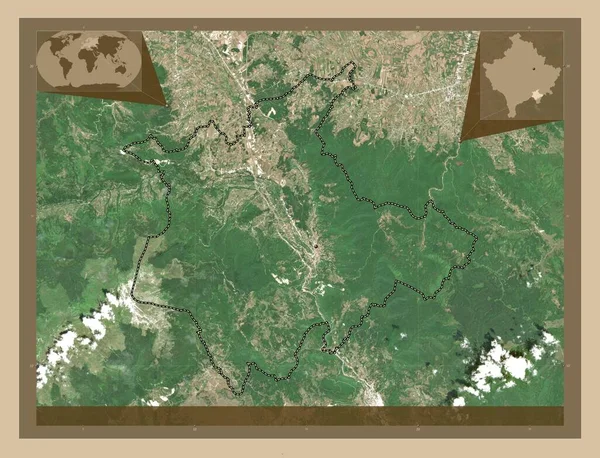 Kacanik Obec Kosovo Satelitní Mapa Nízkým Rozlišením Pomocné Mapy Polohy — Stock fotografie