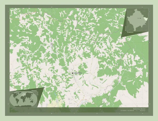 Kamenice Муниципалитет Косово Карта Улиц Места Названия Крупных Городов Области — стоковое фото