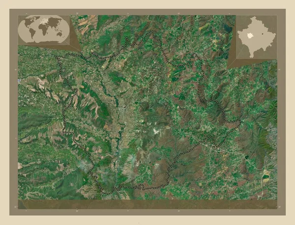 クライン コソボの自治体 高解像度衛星地図 コーナー補助位置図 — ストック写真