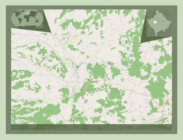 Kline Gemeente Kosovo Open Plattegrond Locaties Van Grote Steden Van — Stockfoto