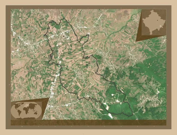 Kllokot Município Kosovo Mapa Satélite Baixa Resolução Mapa Localização Auxiliar — Fotografia de Stock