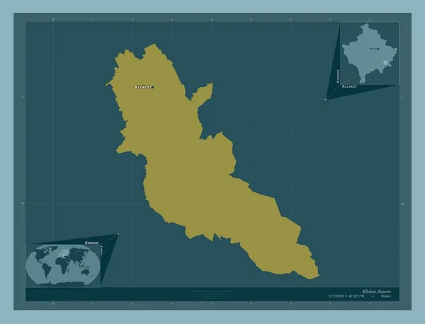 Kllokot Comune Del Kosovo Forma Tinta Unita Località Nomi Delle — Foto Stock