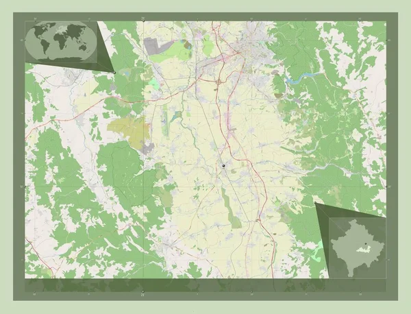 코소보의 자치체인 잔이었습니다 스트리트 지역의 도시들의 Corner Auxiliary Location — 스톡 사진