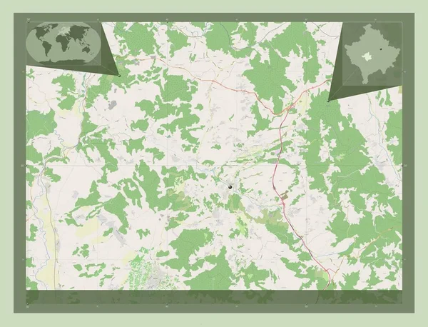 Malisheve Municipio Kosovo Open Street Map Mapas Ubicación Auxiliares Esquina — Foto de Stock