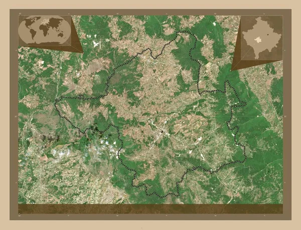 Malisheve Municipality Kosovo Low Resolution Satellite Map Corner Auxiliary Location — Stock Photo, Image