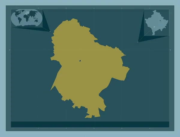 Mamusha Município Kosovo Forma Cor Sólida Mapa Localização Auxiliar Canto — Fotografia de Stock