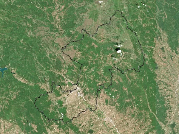 Mitrovice Município Kosovo Mapa Satélite Baixa Resolução — Fotografia de Stock