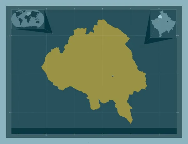 Zubin Potoku Município Kosovo Forma Cor Sólida Mapa Localização Auxiliar — Fotografia de Stock