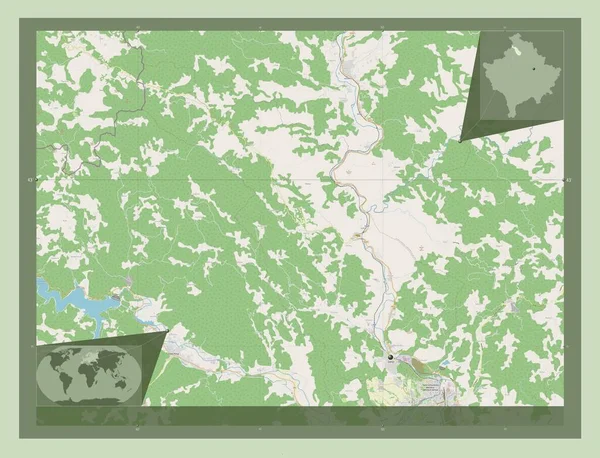 Zvecan Gemeinde Kosovo Open Street Map Standorte Der Wichtigsten Städte — Stockfoto