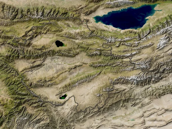 Naryn Provinsen Kirgizistan Lågupplöst Satellitkarta — Stockfoto