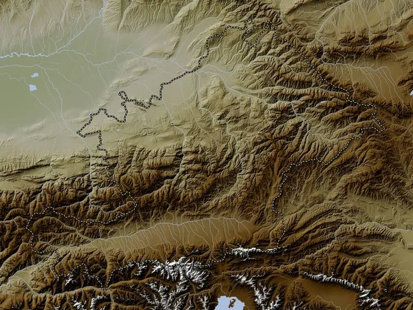 Osh Città Del Kirghizistan Mappa Dell Elevazione Colorata Stile Wiki — Foto Stock