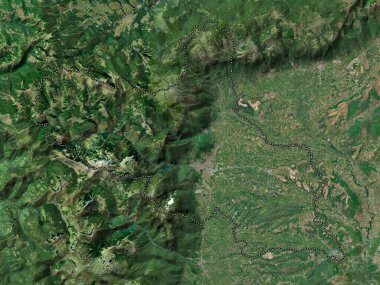 Peja, Kosova belediyesi. Yüksek çözünürlüklü uydu haritası