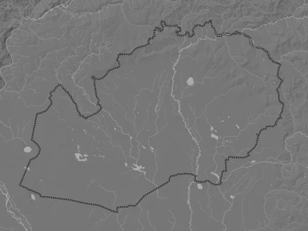 Kazakistan Occidentale Regione Del Kazakistan Mappa Dell Elevazione Bilivello Con — Foto Stock