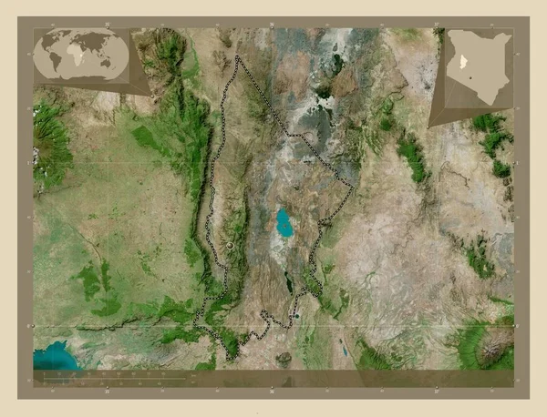 Baringo Hrabstwo Kenii Mapa Satelity Wysokiej Rozdzielczości Pomocnicze Mapy Położenia — Zdjęcie stockowe