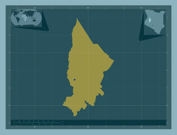 Baringo Contea Del Kenya Forma Tinta Unita Mappa Della Posizione — Foto Stock