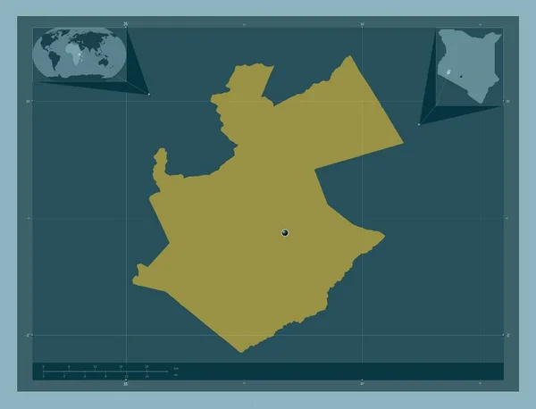 Бомет Графство Кенія Твердий Колір Кутові Допоміжні Карти Місцезнаходження — стокове фото