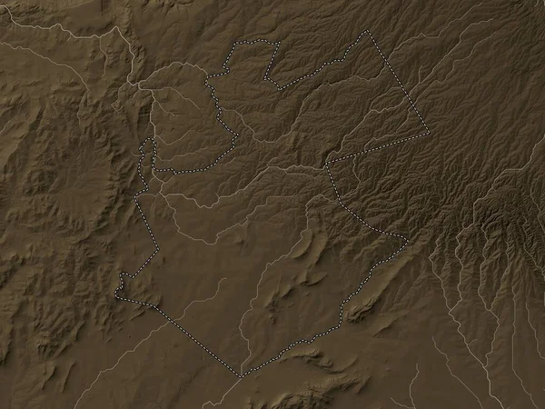 Бомет Округ Кения Карта Высот Окрашенная Сепиевые Тона Озерами Реками — стоковое фото